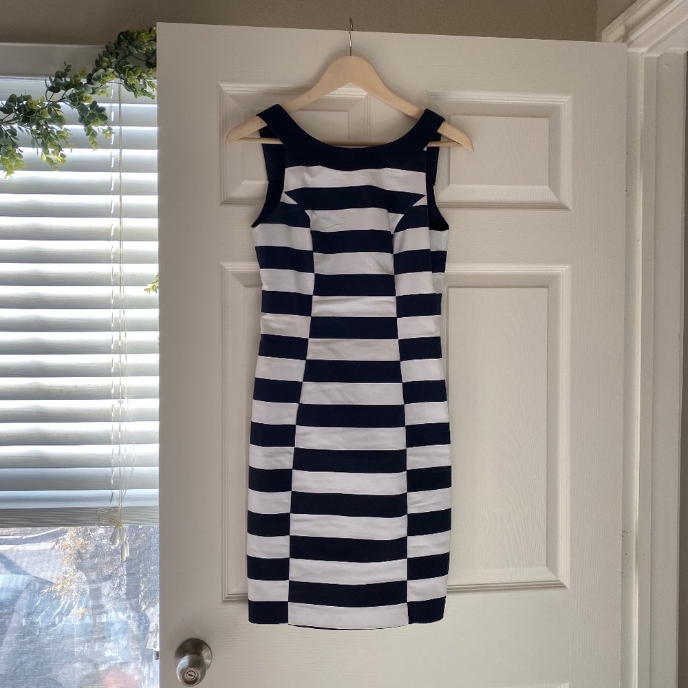 H&M Blue + White Sleeveless Dress  - Size 6